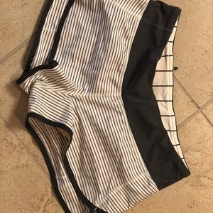 Grey & White LuluLemon Speed Shorts